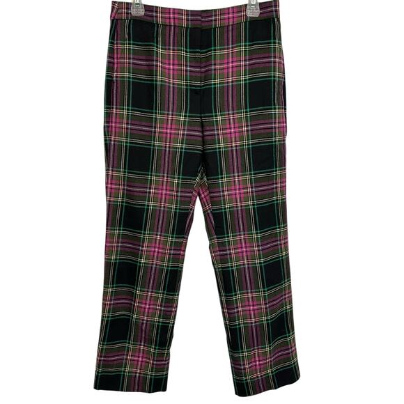 NWOT J. Crew Kate Straight-Leg Pant in Pink Stewart Tartan Plaid Wool Size 8 - Picture 4 of 12